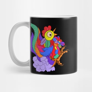 Colorful abstract happy chicken Mug